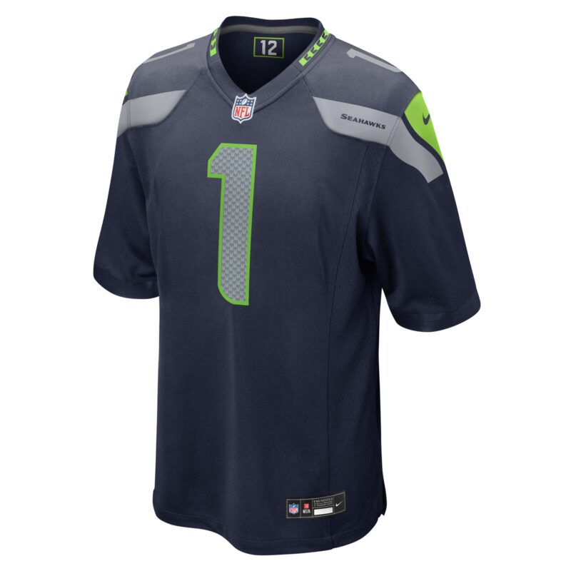 Number 1 Groom Seattle Seahawks Game Jersey - College Navy - Image 2