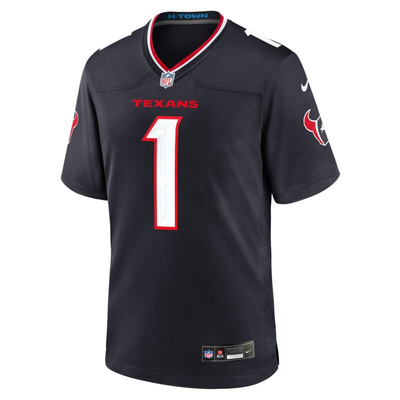Number 1 Groom Houston Texans Game Jersey - Navy - Image 2