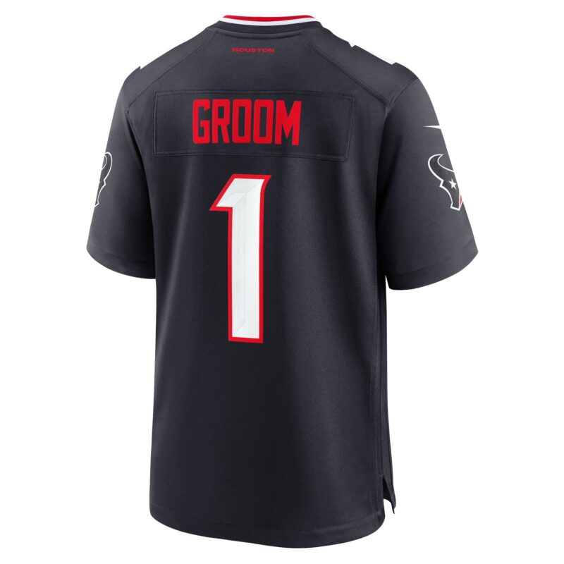 Number 1 Groom Houston Texans Game Jersey - Navy - Image 3