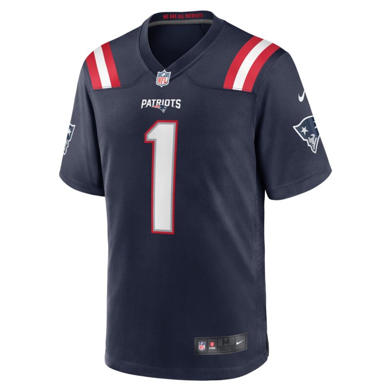 Number 1 Groom New England Patriots Game Jersey - Navy - Image 2