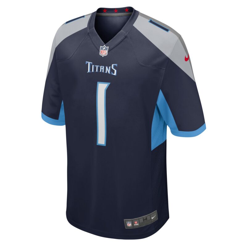 Number 1 Groom Tennessee Titans Game Jersey - Navy - Image 2