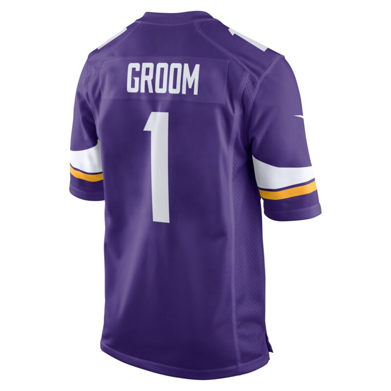Number 1 Groom Minnesota Vikings Game Jersey - Purple - Image 3