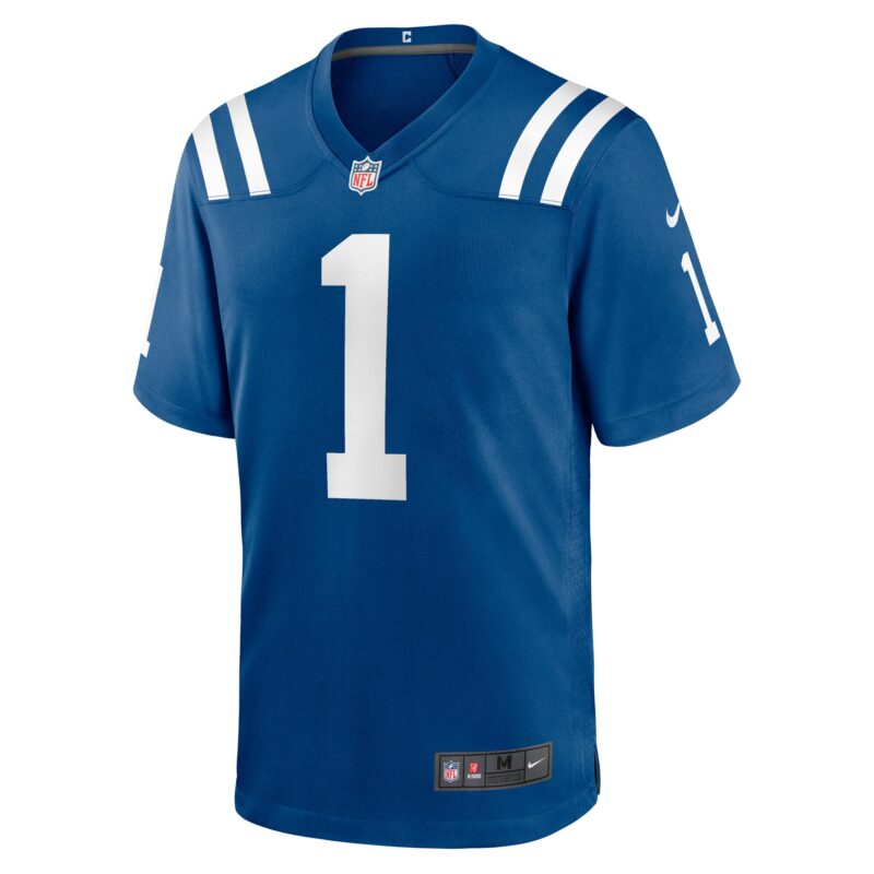 Number 1 Groom Indianapolis Colts Game Jersey - Royal - Image 2