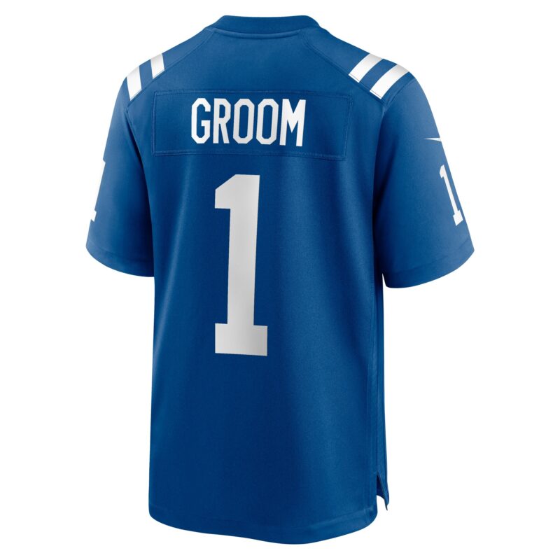 Number 1 Groom Indianapolis Colts Game Jersey - Royal - Image 3