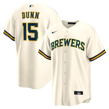 Oliver Dunn Milwaukee Brewers Home Jersey - Cream