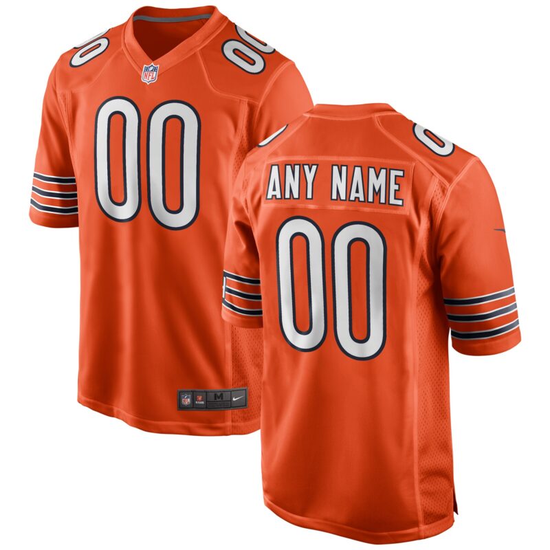 Chicago Bears Alternate Custom Game Jersey - Orange