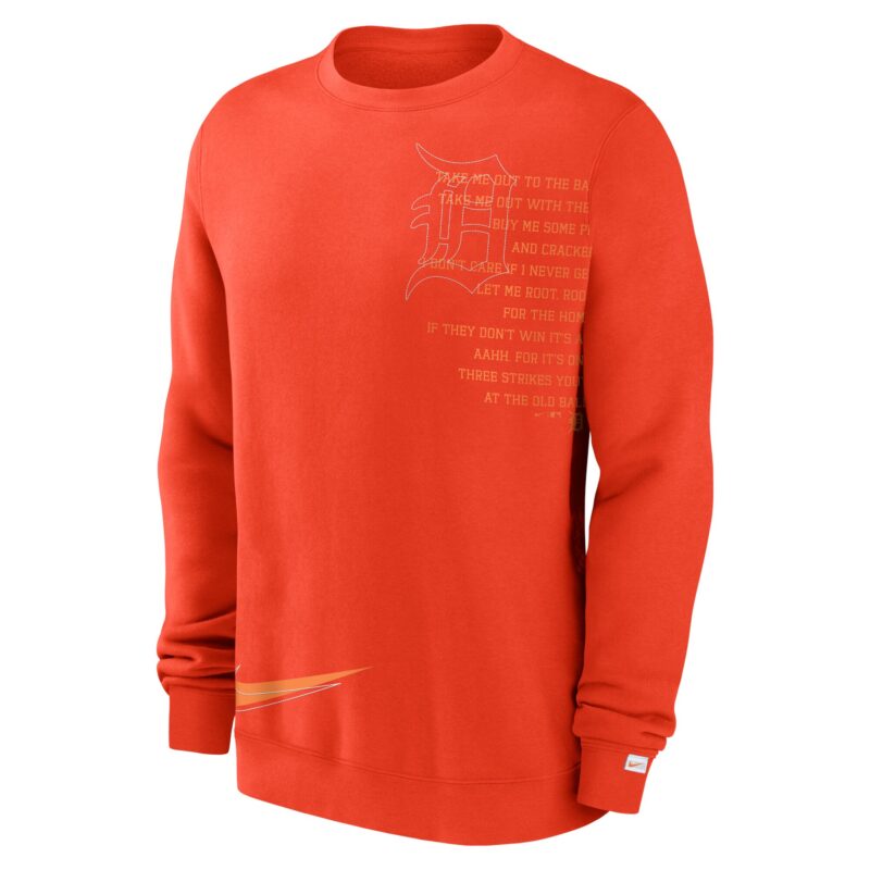Detroit Tigers Statement Ball Game Fleece Pullover Sweatshirt - Orange - Image 2