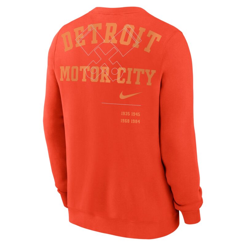 Detroit Tigers Statement Ball Game Fleece Pullover Sweatshirt - Orange - Image 3