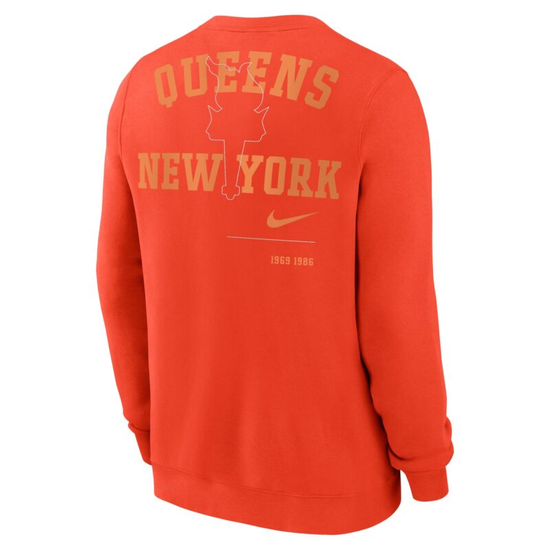 New York Mets Statement Ball Game Fleece Pullover Sweatshirt - Orange - Image 3