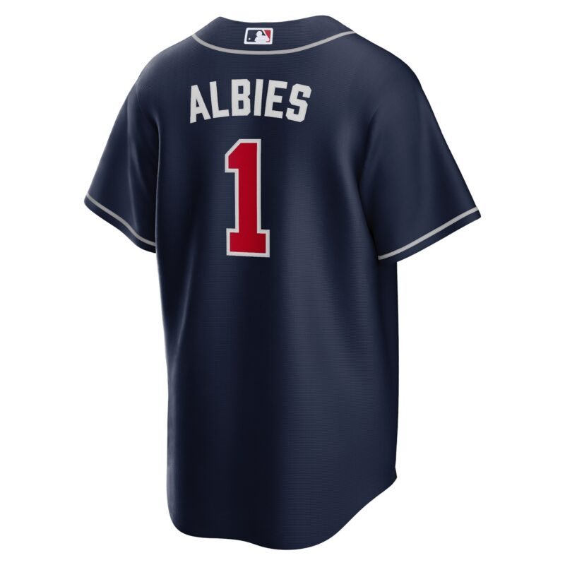 Ozzie Albies Atlanta Braves Alternate Player Name Jersey - Navy - Image 3