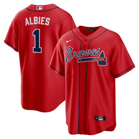 Ozzie Albies Atlanta Braves Alternate Player Name Jersey - Red