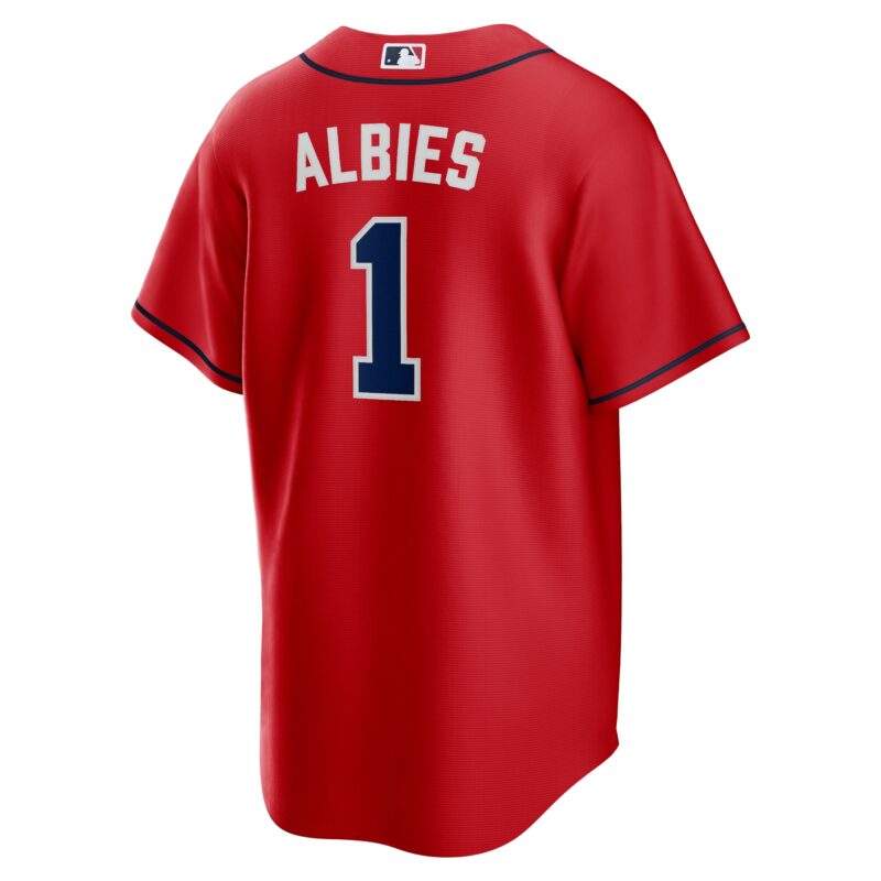 Ozzie Albies Atlanta Braves Alternate Player Name Jersey - Red - Image 3