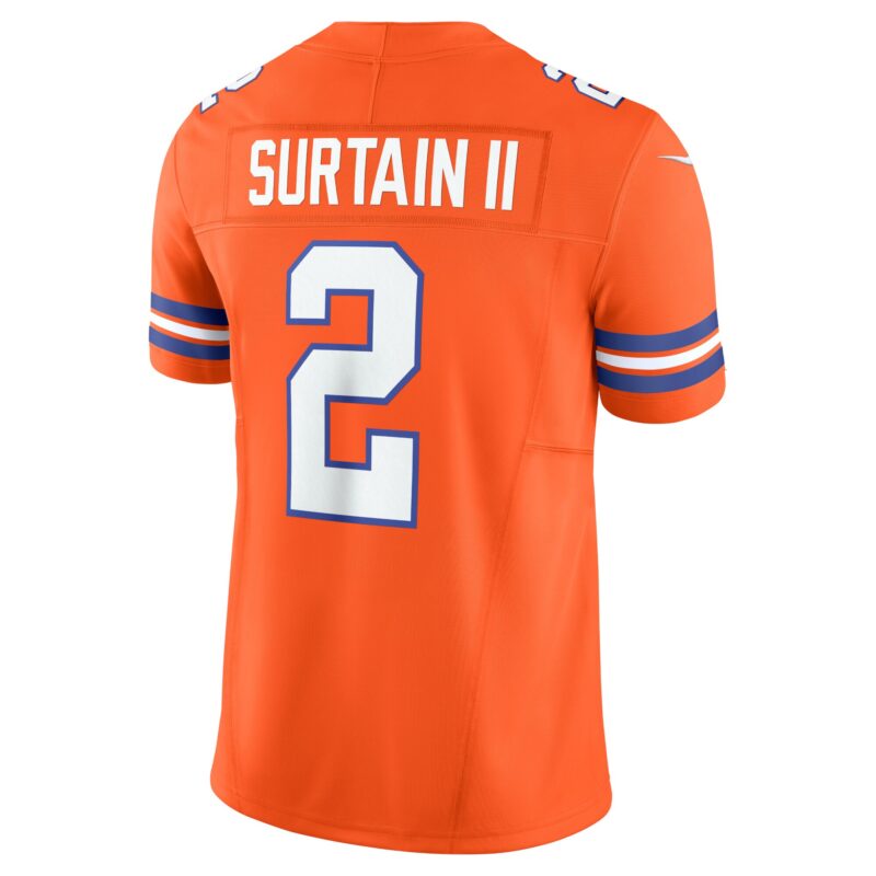 Patrick Surtain II Denver Broncos Alternate Mile High Collection 1977 Throwback Vapor F.U.S.E. Limited Jersey - Orange - Image 3