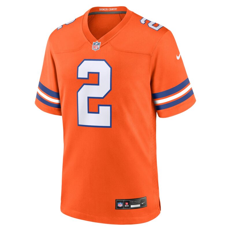 Patrick Surtain II Denver Broncos Mile High Collection 1977 Throwback Player Game Jersey - Orange - Image 2