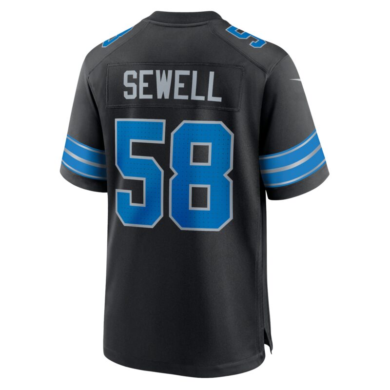 Penei Sewell Detroit Lions 2nd Alternate Game Jersey - Black - Image 3