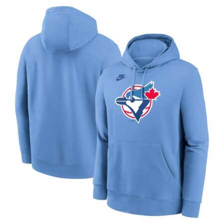Toronto Blue Jays Cooperstown Collection Logo Club Pullover Hoodie - Powder Blue