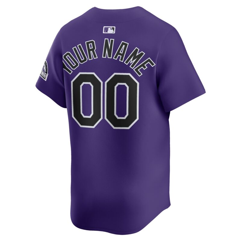 Colorado Rockies Alternate Limited Custom Jersey - Purple - Image 3