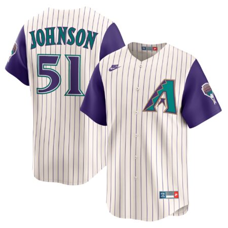 Randy Johnson Arizona Diamondbacks Throwback Cooperstown Collection Limited Jersey - Cream