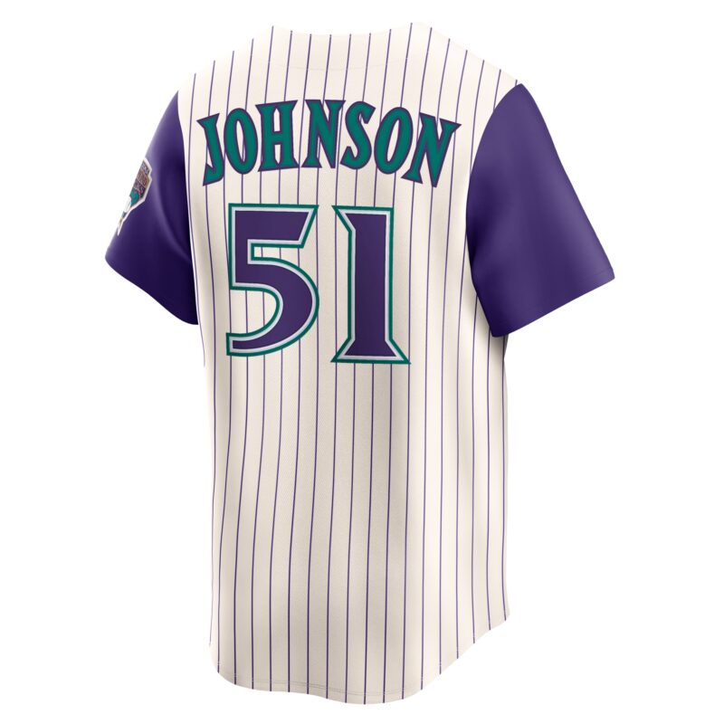Randy Johnson Arizona Diamondbacks Throwback Cooperstown Collection Limited Jersey - Cream - Image 3