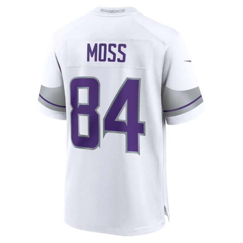 Randy Moss Minnesota Vikings Alternate Retired Player Game Jersey - White - Image 3