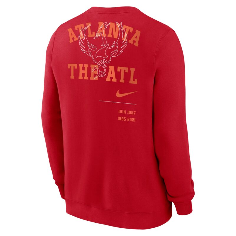 Atlanta Braves Statement Ball Game Fleece Pullover Sweatshirt - Red - Image 3