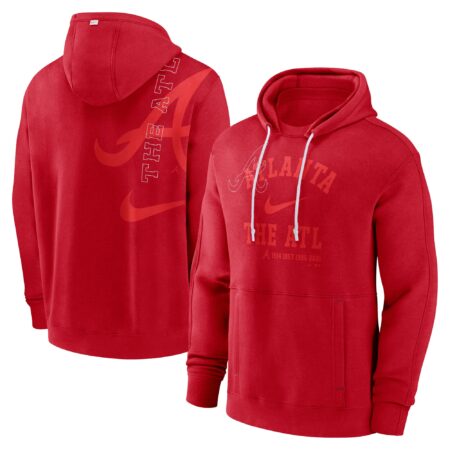 Atlanta Braves Statement Ball Game Pullover Hoodie - Red