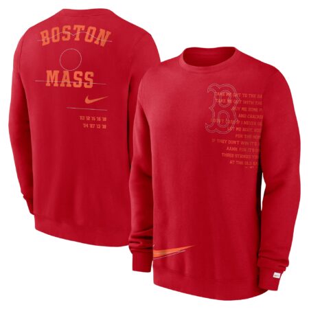 Boston Red Sox Statement Ball Game Fleece Pullover Sweatshirt - Red