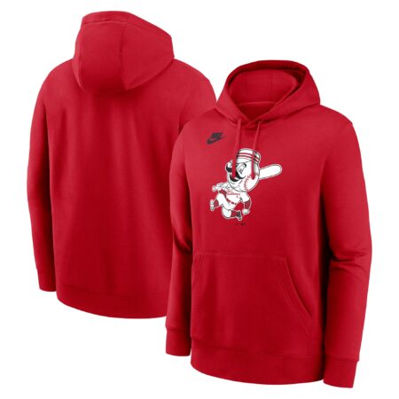 Cincinnati Reds Cooperstown Collection Logo Club Pullover Hoodie - Red