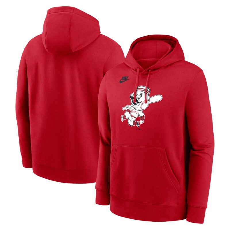 Cincinnati Reds Cooperstown Collection Logo Club Pullover Hoodie - Red