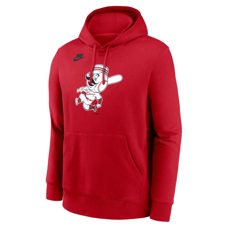Cincinnati Reds Cooperstown Collection Logo Club Pullover Hoodie - Red - Image 2