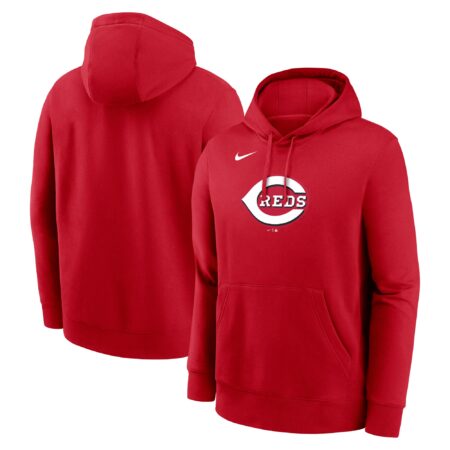 Cincinnati Reds Logo Club Fleece Pullover Hoodie - Red