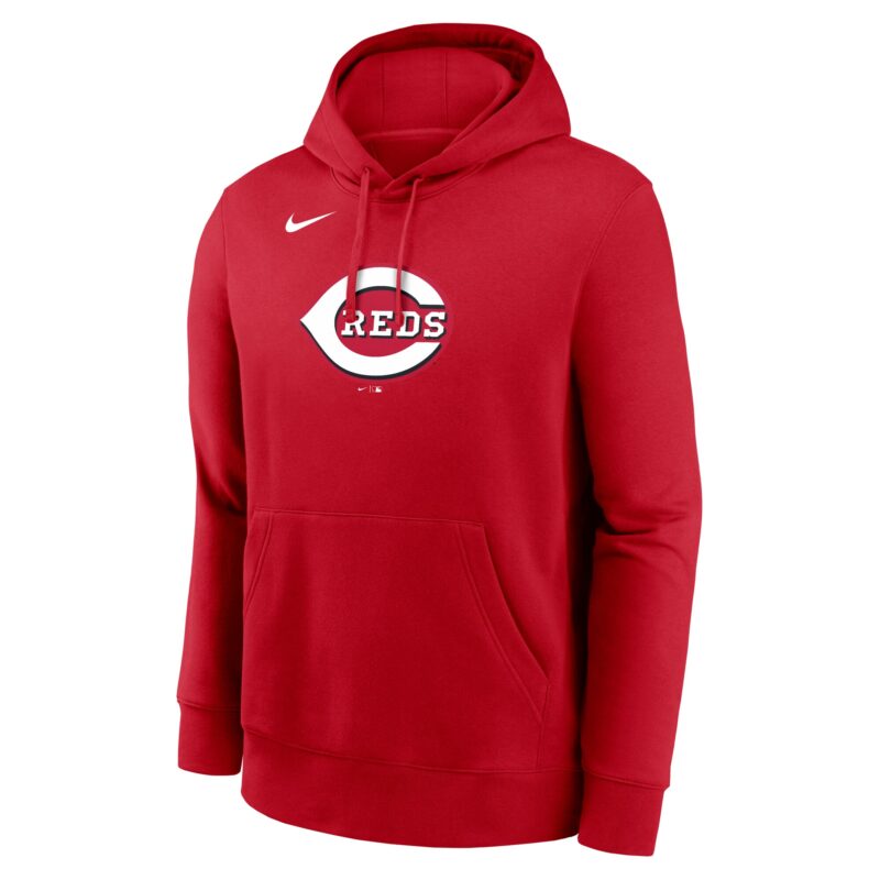 Cincinnati Reds Logo Club Fleece Pullover Hoodie - Red - Image 2