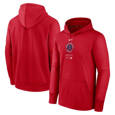 Los Angeles Angels Collection City Connect Practice Performance Pullover Hoodie - Red
