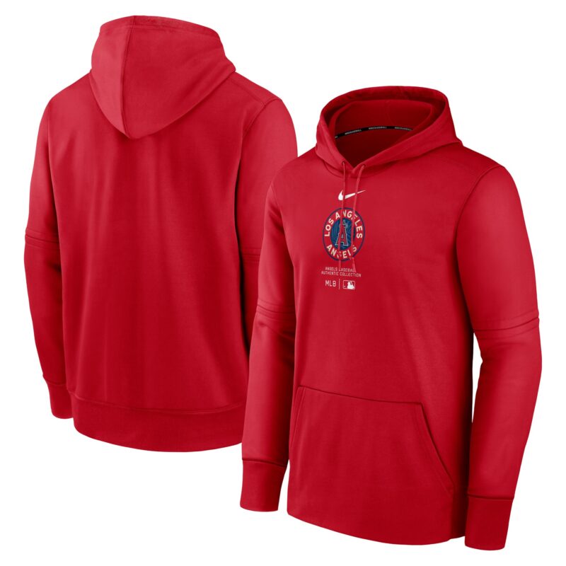 Los Angeles Angels Collection City Connect Practice Performance Pullover Hoodie - Red