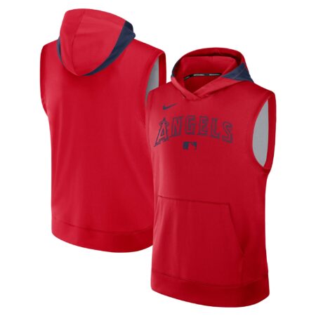 Los Angeles Angels Collection Performance Sleeveless Pullover Hoodie - Red