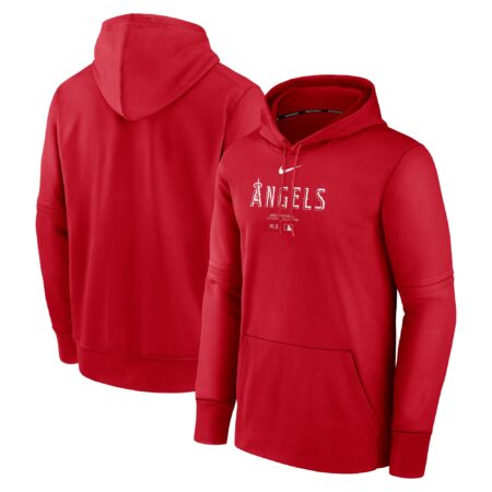 Los Angeles Angels Collection Practice Performance Pullover Hoodie - Red