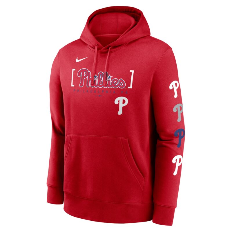 Philadelphia Phillies Club Stack Pullover Hoodie - Red - Image 2