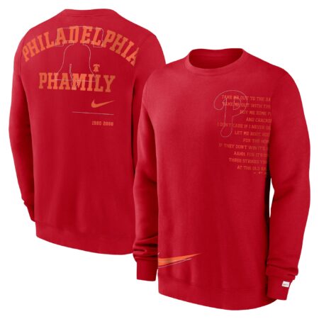 Philadelphia Phillies Statement Ball Game Fleece Pullover Sweatshirt - Red