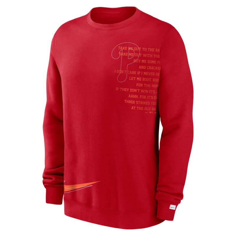 Philadelphia Phillies Statement Ball Game Fleece Pullover Sweatshirt - Red - Image 2