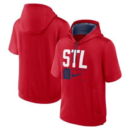 St. Louis Cardinals Tri Code Lockup Short Sleeve Pullover Hoodie - Red