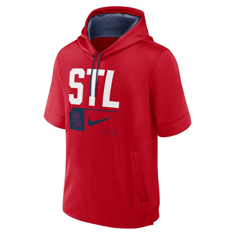 St. Louis Cardinals Tri Code Lockup Short Sleeve Pullover Hoodie - Red - Image 2