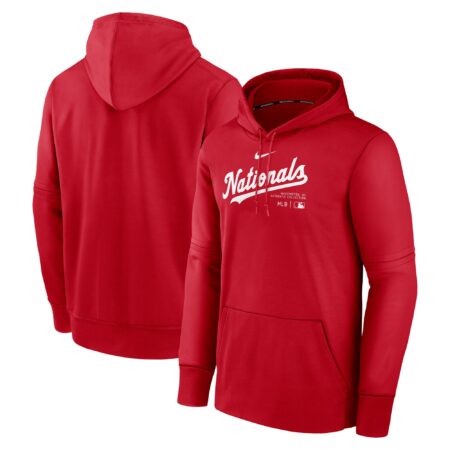 Washington Nationals Collection Practice Performance Pullover Hoodie - Red