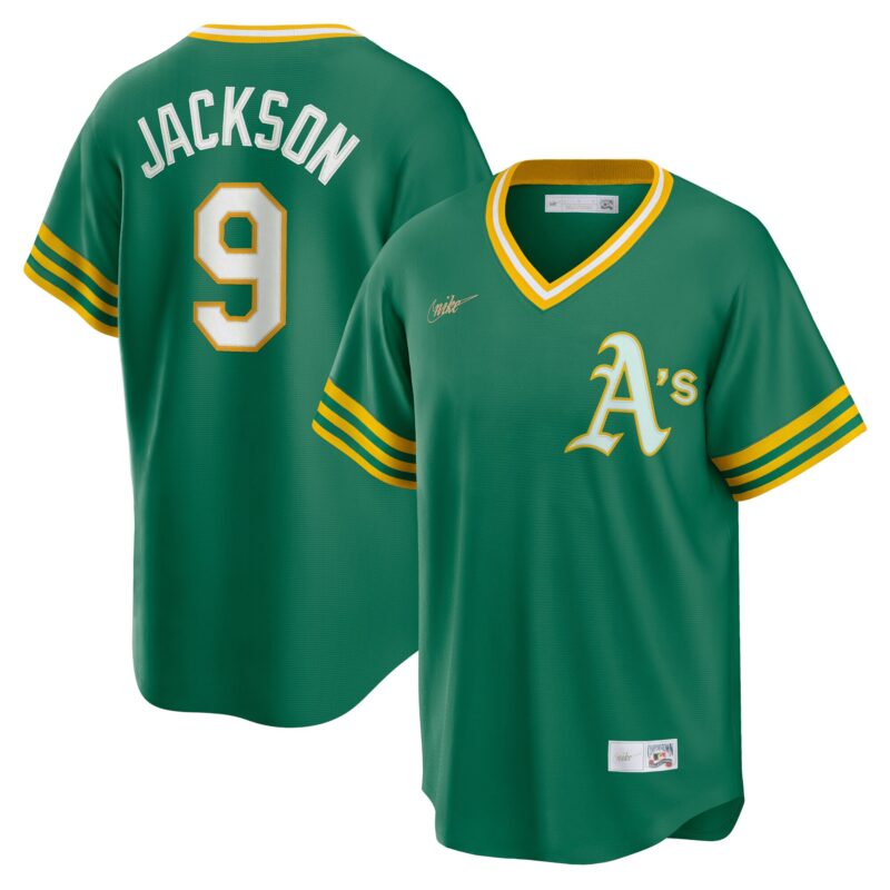 Reggie Jackson Athletics Road Cooperstown Collection Player Jersey - Kelly Green