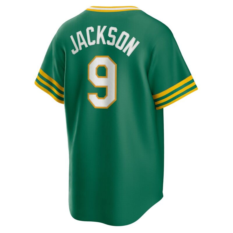 Reggie Jackson Athletics Road Cooperstown Collection Player Jersey - Kelly Green - Image 3