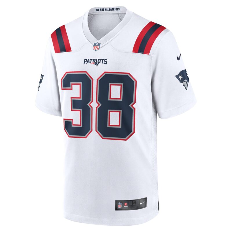 Rhamondre Stevenson New England Patriots Game Player Jersey - White - Image 2