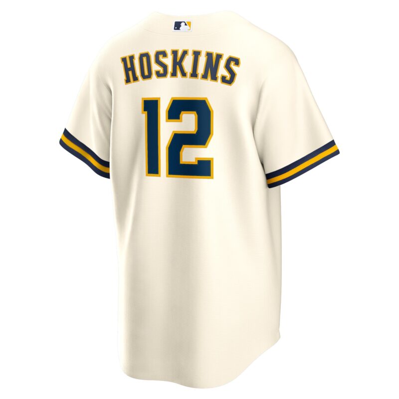 Rhys Hoskins Milwaukee Brewers Home Player Jersey - Cream - Image 3