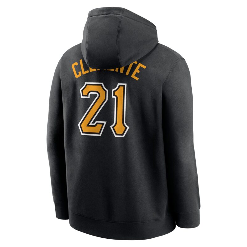 Roberto Clemente Pittsburgh Pirates Player Name & Number Club Pullover Hoodie - Black - Image 3