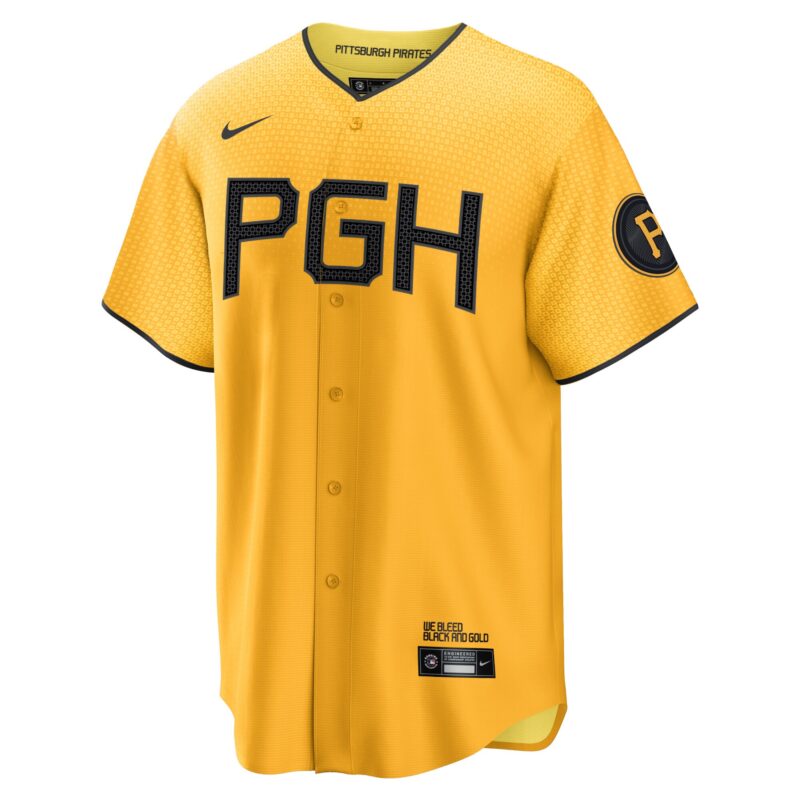 Roberto Clemente Pittsburgh Pirates City Connect Player Jersey - Gold - Image 2