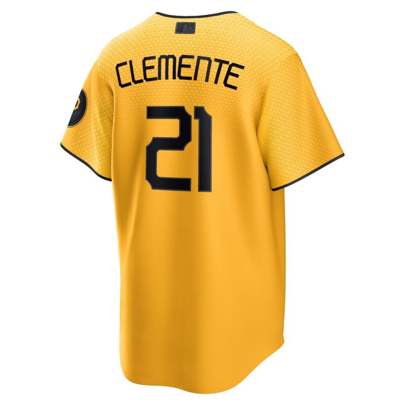 Roberto Clemente Pittsburgh Pirates City Connect Player Jersey - Gold - Image 3