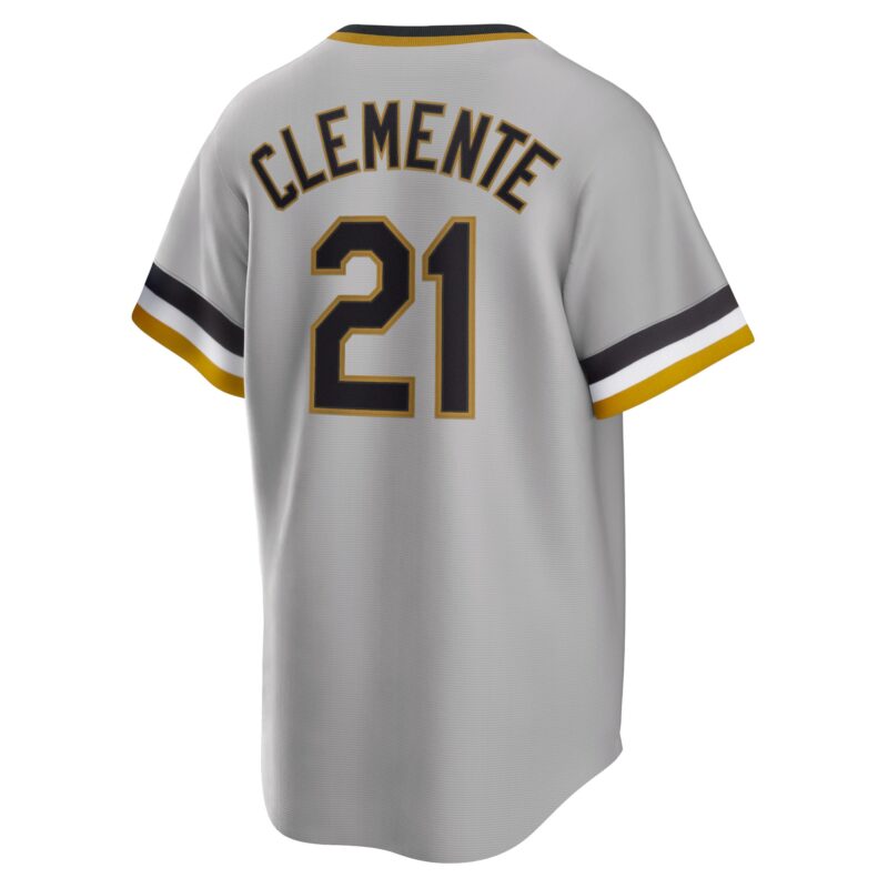 Roberto Clemente Pittsburgh Pirates Road Cooperstown Collection Player Jersey - Gray - Image 3